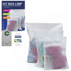 Kit Bag Limp 3 Peças Para Lavar Roupas Íntimas Com Zíper - ÚTIL