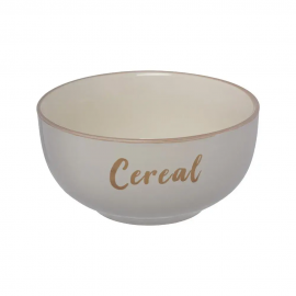Bowl Rustic Cereal em Cerâmica Bege 470ml - Etilux
