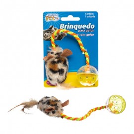 Brinquedo Para Gato Rato Com Guizo - ETILUX